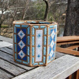 Vintage Needle point container